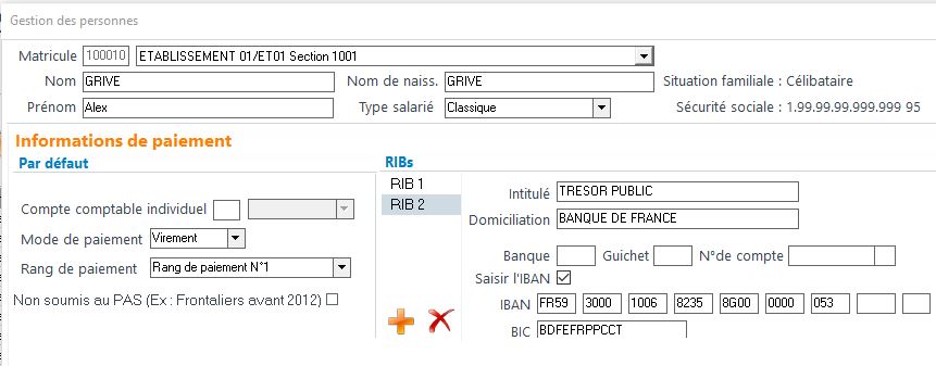 image-1722950079450. Saisie du RIB du TRESOR PUBLIC dans la Fiche personne - Onglet.JPG